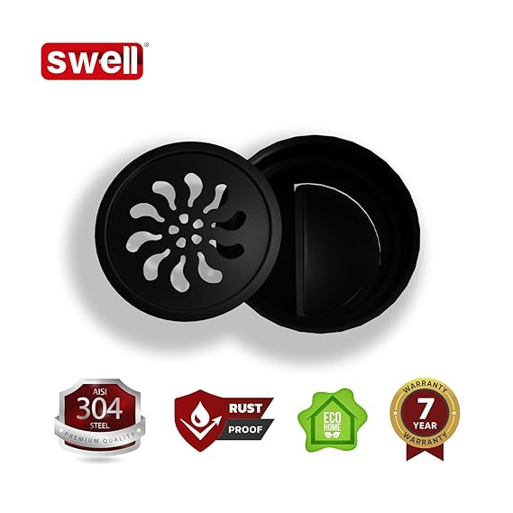 Swell Auto-Close Bowl Jali – For Swell Floor Drains Only (Not for Direct Floor Use) Elite Black