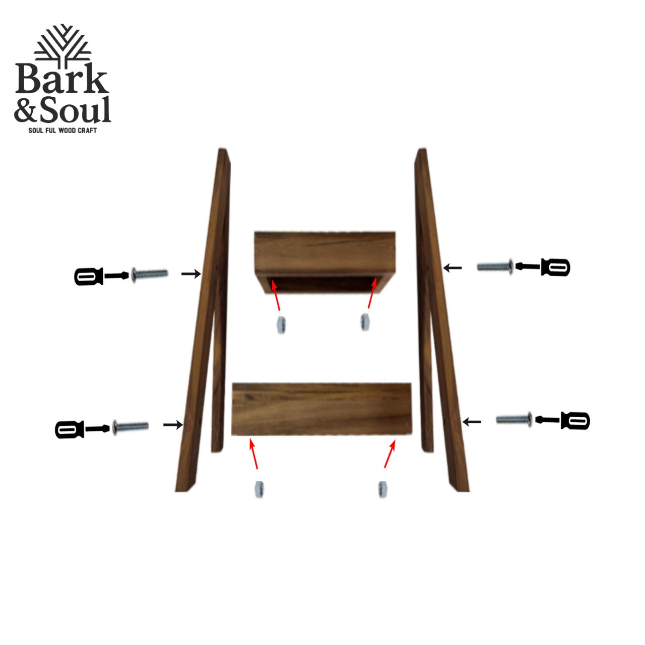 Brak & Soul Handmade Teak Wood Spice Rack