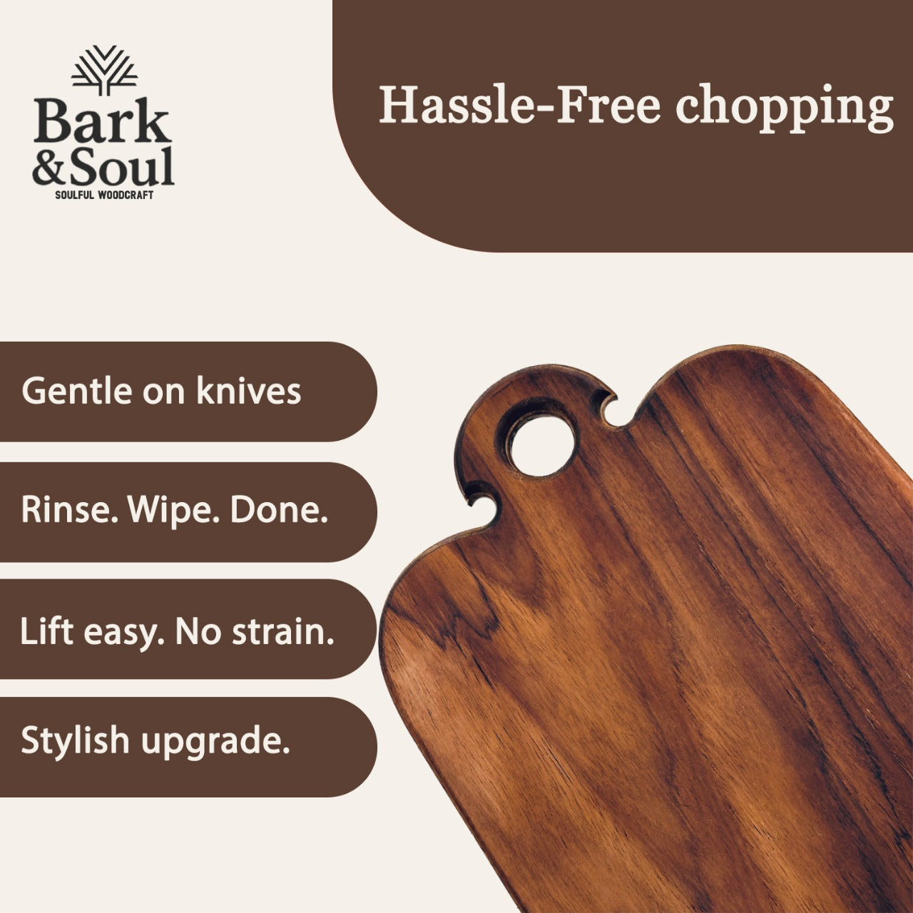 Bark & Soul Teakwood Chopping Board