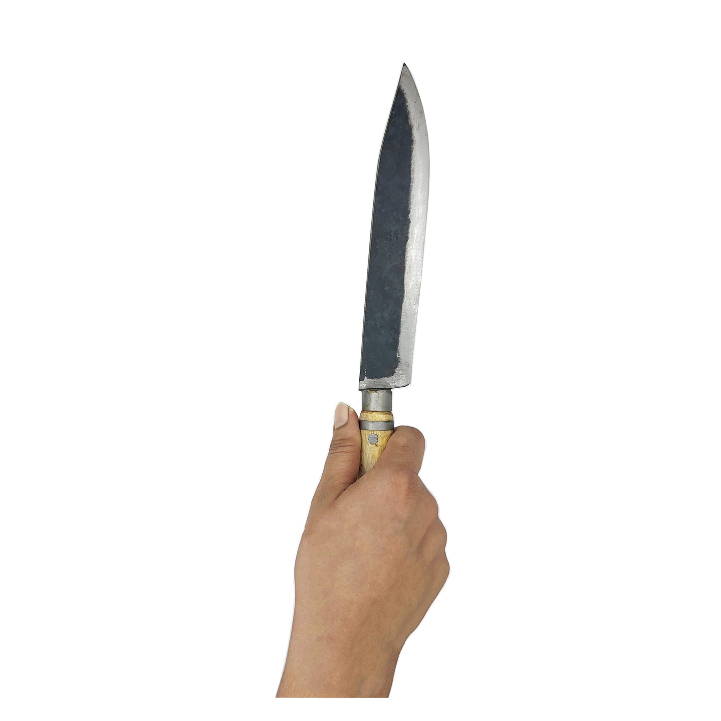 Handmade Forged Kitchen Knife | Multipurpose car leaf Knife for Cutting Meat, Fish & Vegetables | Medium Size | Traditional Knife with Wooden Handle (Brown)
