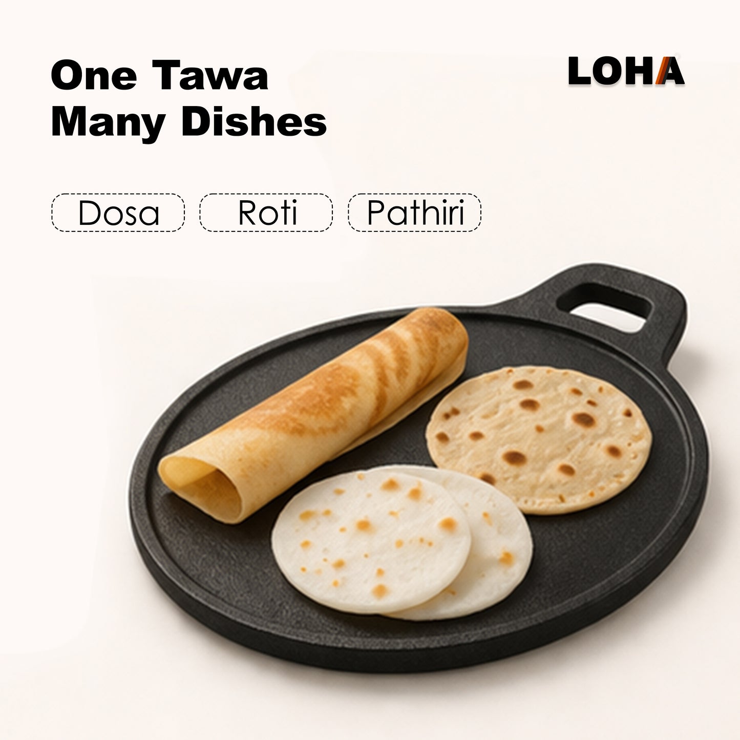 Loha Cast Iron Dosa Kallu | 10 Inch