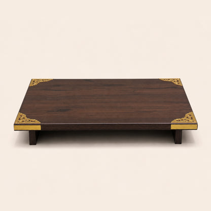 Wooden Pooja Chowki (50x35) Brown