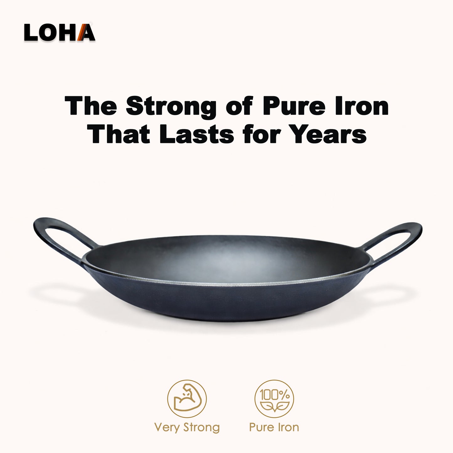 Loha Iron Kadai | 10 Inch