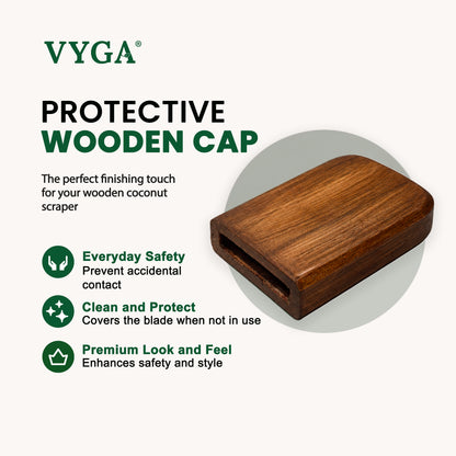 Vyga Bold Handmade Teak Wood Coconut Scraper – Handcrafted in Kerala 🥥✨