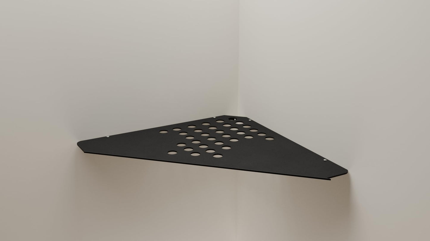 Geeth Influence Shimmery Aluminium Corner Shelf Black 300x300 MM , #6045 AL