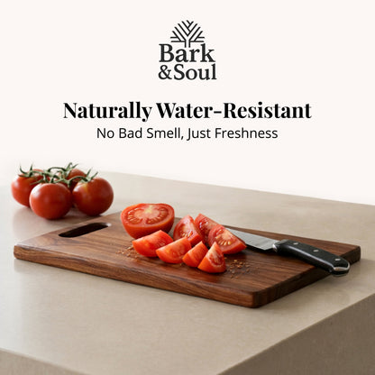 Bark & Soul Teakwood Chopping Board Square Premium Wooden Cutting Board