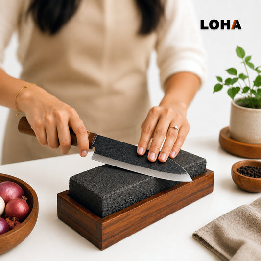 Loha Multipurpose Knife Sharpener Stone for Everyday Kitchen Use