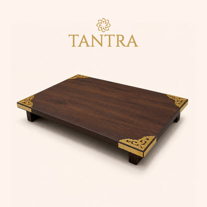 Wooden Pooja Chowki (50x35) Brown