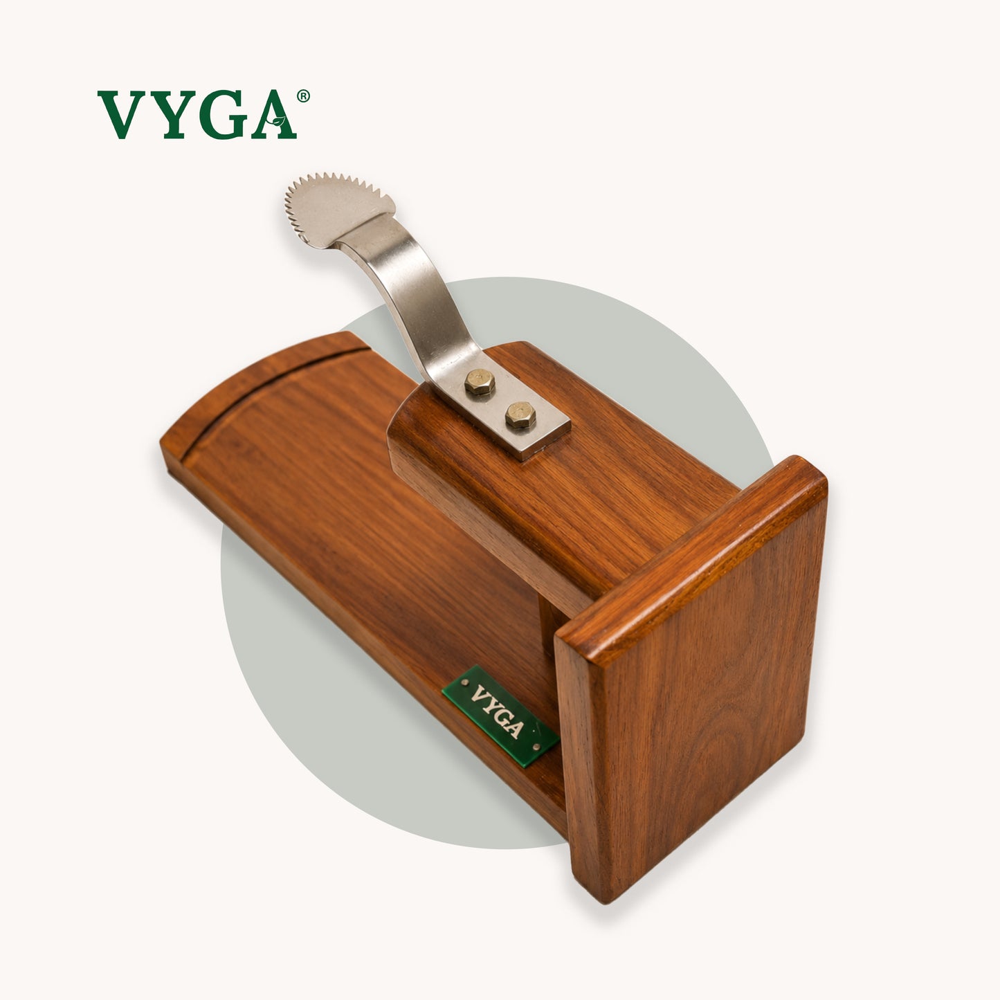Vyga Bold Handmade Teak Wood Coconut Scraper – Handcrafted in Kerala 🥥✨