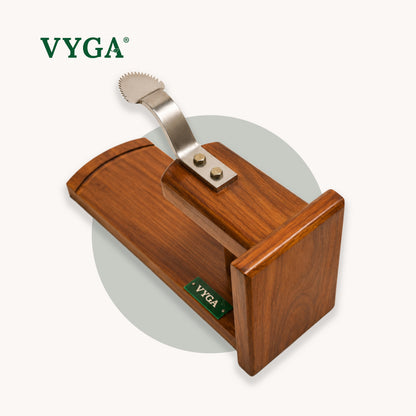 Vyga Bold Handmade Teak Wood Coconut Scraper – Handcrafted in Kerala 🥥✨