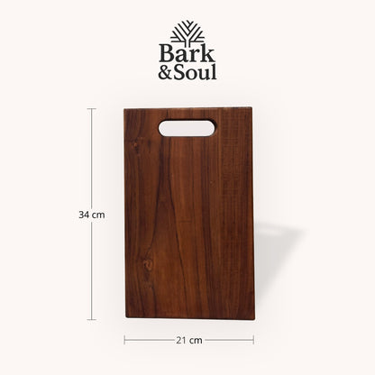 Bark & Soul Teakwood Chopping Board Square Premium Wooden Cutting Board
