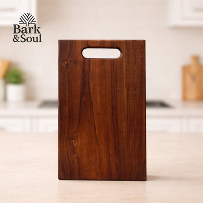 Bark & Soul Teakwood Chopping Board Square Premium Wooden Cutting Board