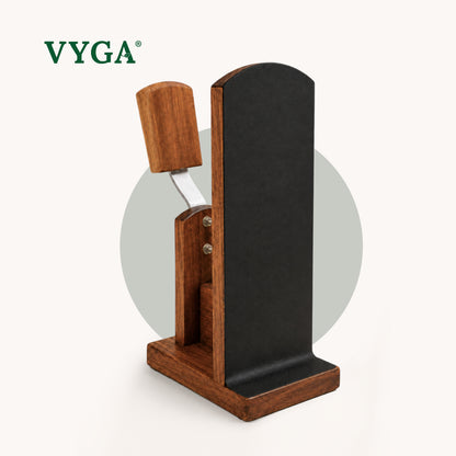 Vyga Bold Handmade Teak Wood Coconut Scraper – Handcrafted in Kerala 🥥✨