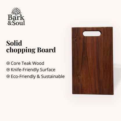 Bark & Soul Teakwood Chopping Board Square Premium Wooden Cutting Board