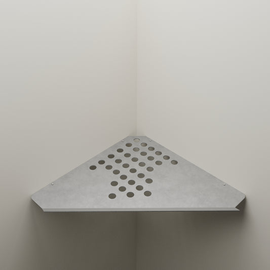 Geeth Influence Stainless Steel Satin Corner Shelf ,300x300 MM : #6039_SS