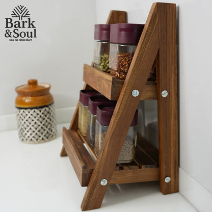 Brak & Soul Handmade Teak Wood Spice Rack
