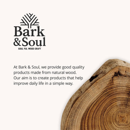 Bark & Soul Teakwood Chopping Board Square Premium Wooden Cutting Board