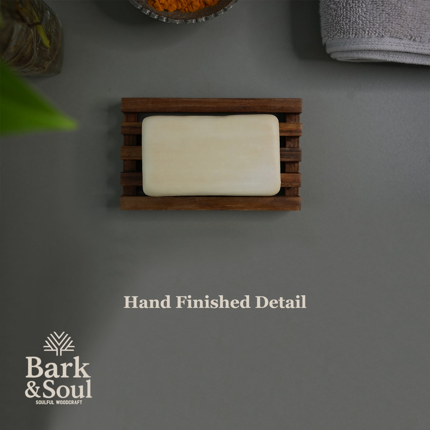 Bark and Soul Teak Wood Soap Dish