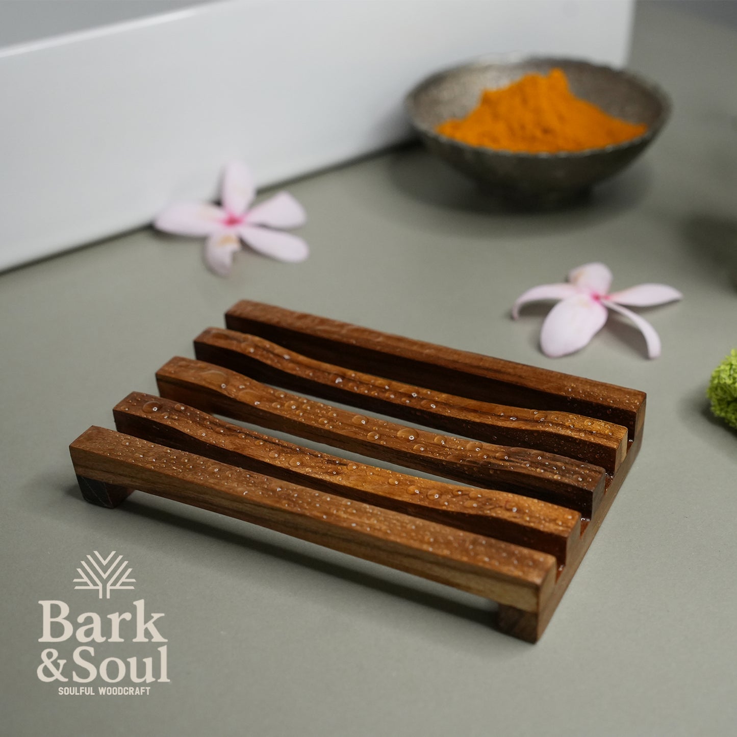Bark and Soul Teak Wood Soap Dish