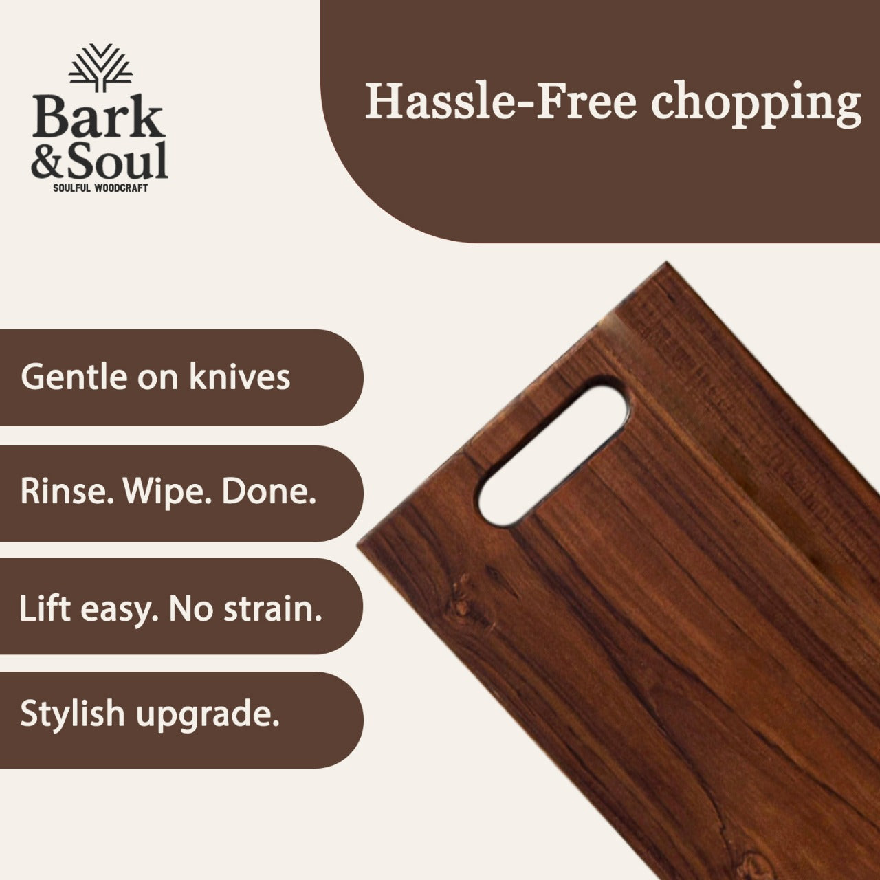 Bark & Soul Teakwood Chopping Board