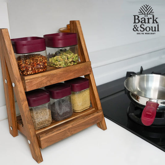 Brak & Soul Handmade Teak Wood Spice Rack