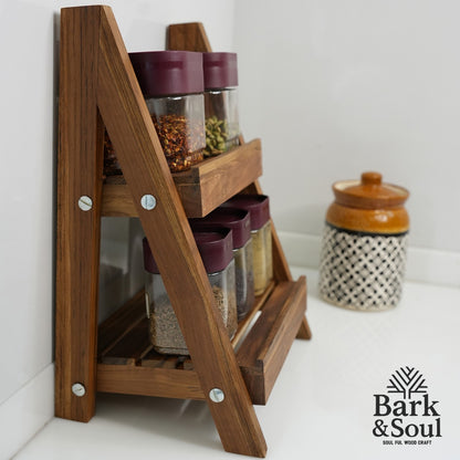 Brak & Soul Handmade Teak Wood Spice Rack