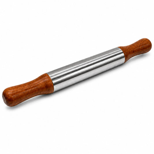 VYGA Stainless Steel Rolling Pin with Premium Teak Wood Handle