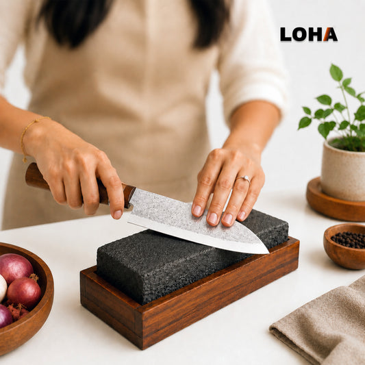 Loha Multipurpose Knife Sharpener Stone for Everyday Kitchen Use