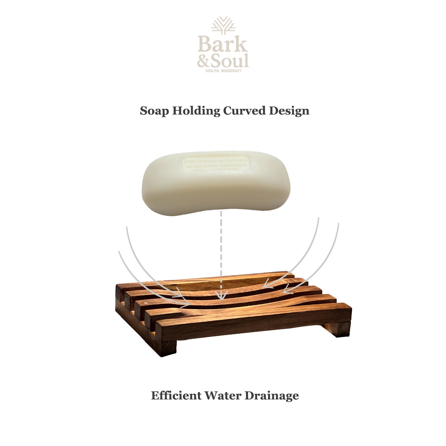 Bark and Soul Teak Wood Soap Dish