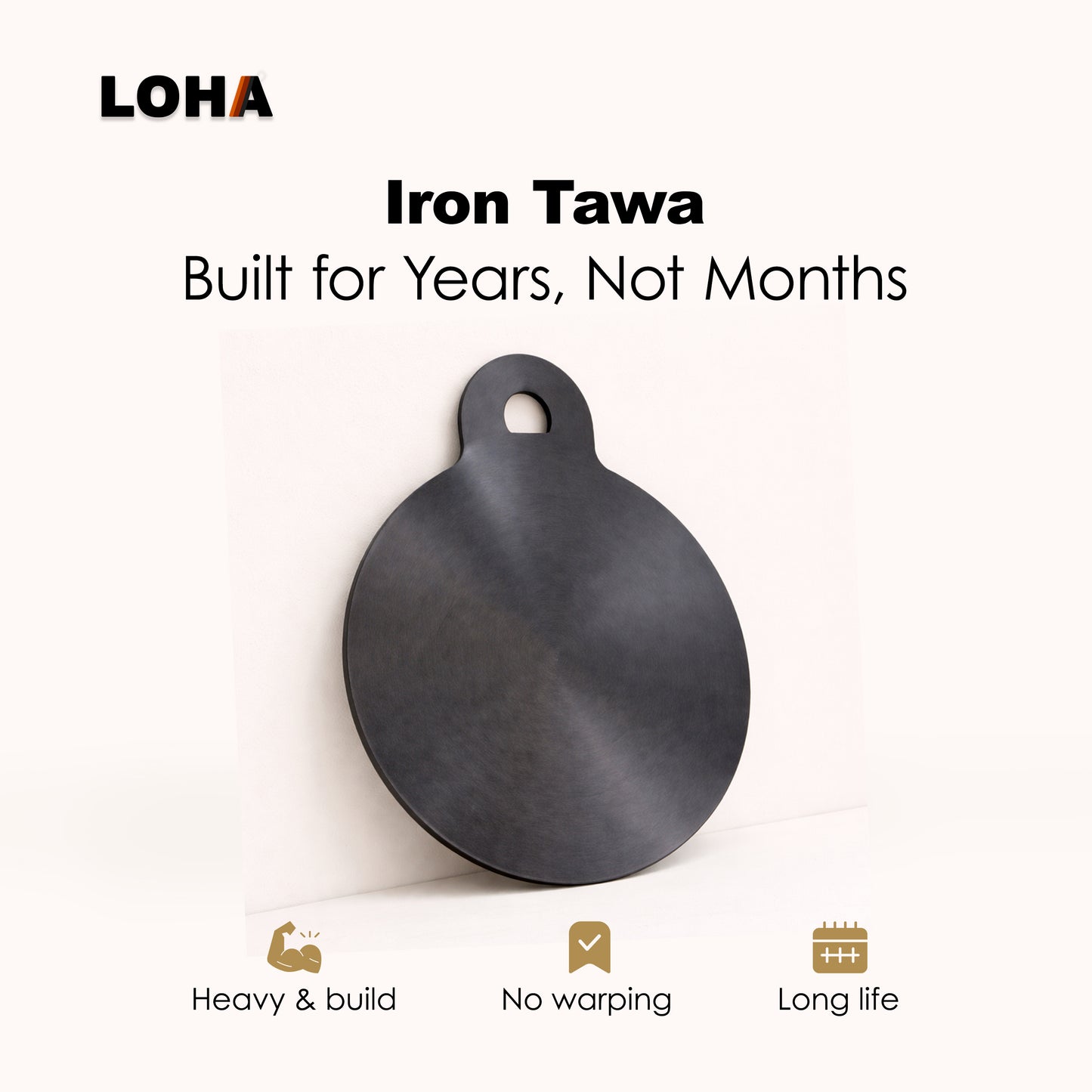 Loha Iron Dosa Tawa | 10 Inch