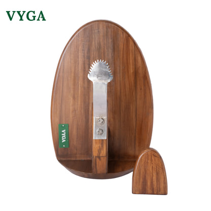 Vyga CURVE Premium Teak Wood Coconut Scraper — Handcrafted in Kerala 🥥✨