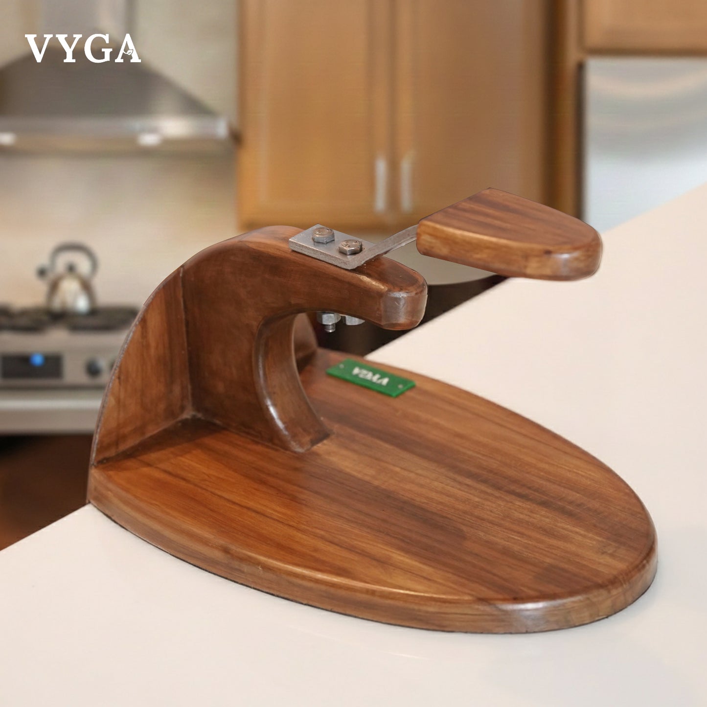 Vyga CURVE Premium Teak Wood Coconut Scraper — Handcrafted in Kerala 🥥✨