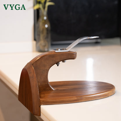 Vyga CURVE Premium Teak Wood Coconut Scraper — Handcrafted in Kerala 🥥✨