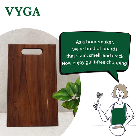 Vyga Teakwood Chopping Board – Chop Fresh. Stay Clean. No Toxins. D.SQR
