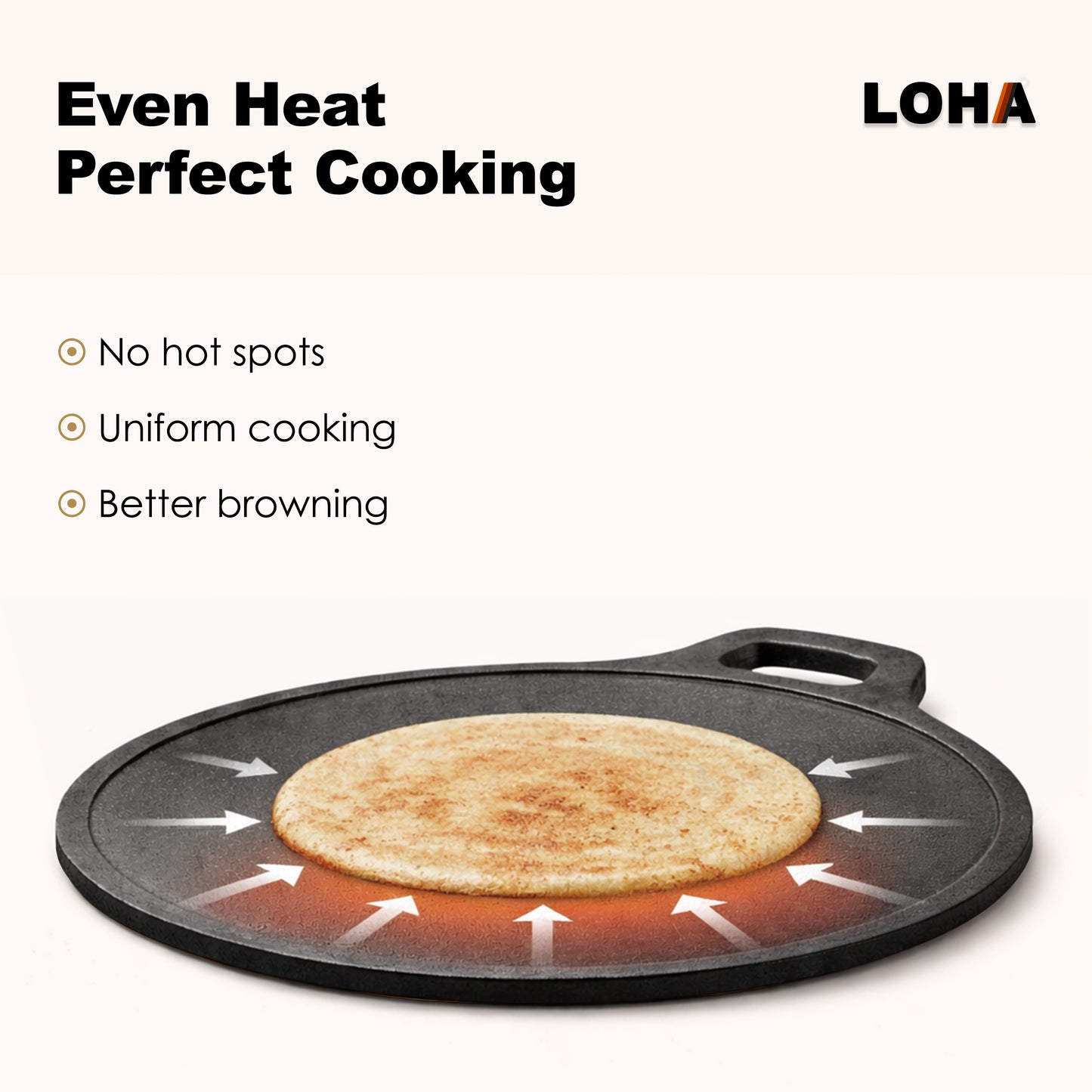 Loha Cast Iron Dosa Kallu | 10 Inch