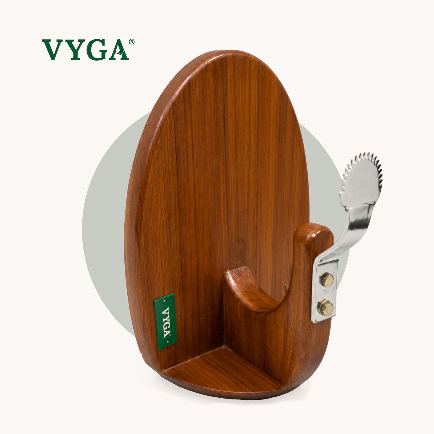 Vyga CURVE Premium Teak Wood Coconut Scraper — Handcrafted in Kerala 🥥✨