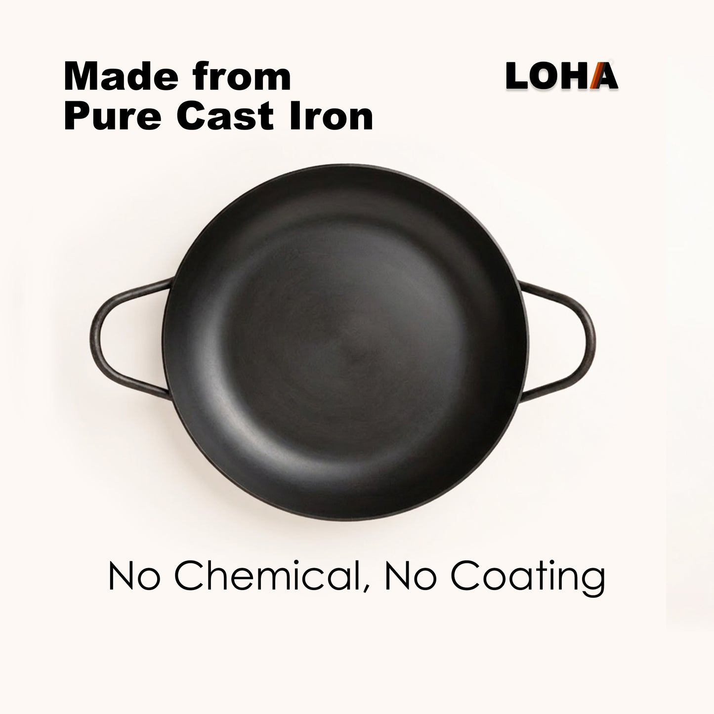 Loha Cast Iron Kadai | 10 Inch