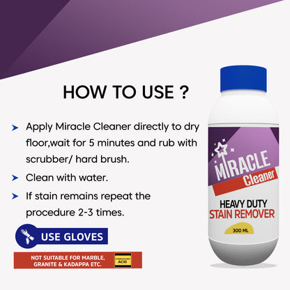 Miracle Heavy Duty Stain Remover Tile Cleaner, 300 mL