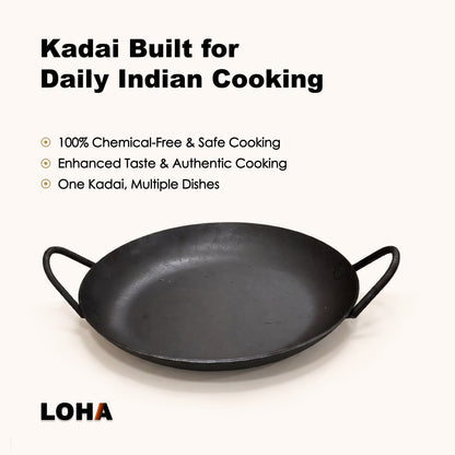 Loha Cast Iron Kadai | 10 Inch