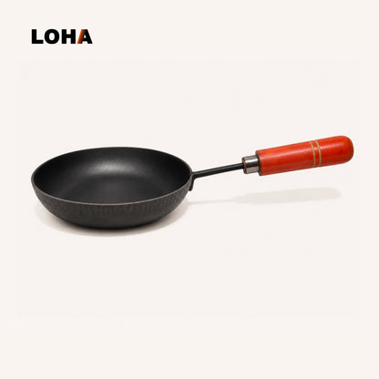 Loha Pre-Seasoned Tadka Pan, Compatible with Gas | Toxin-Free, Chemical Coating-Free
