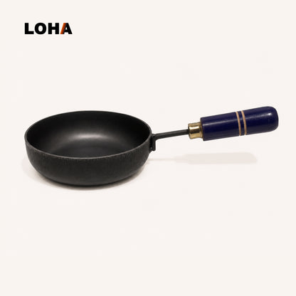 Loha Pre-Seasoned Tadka Pan, Compatible with Gas | Toxin-Free, Chemical Coating-Free