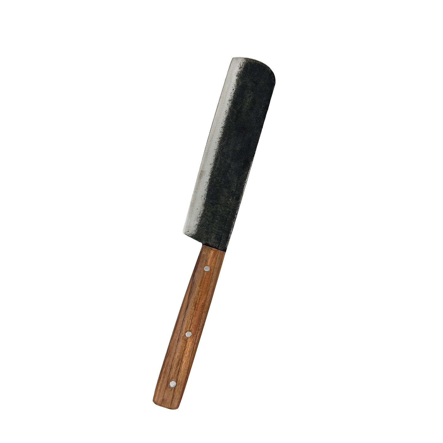 Handmade Forged Kitchen Knife | Multipurpose car Leaf Knife for Cutting Meat, Fish & Vegetables | Medium Size | Traditional Knife with Wooden Handle (Brown)