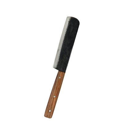 Handmade Forged Kitchen Knife | Multipurpose car Leaf Knife for Cutting Meat, Fish & Vegetables | Medium Size | Traditional Knife with Wooden Handle (Brown)
