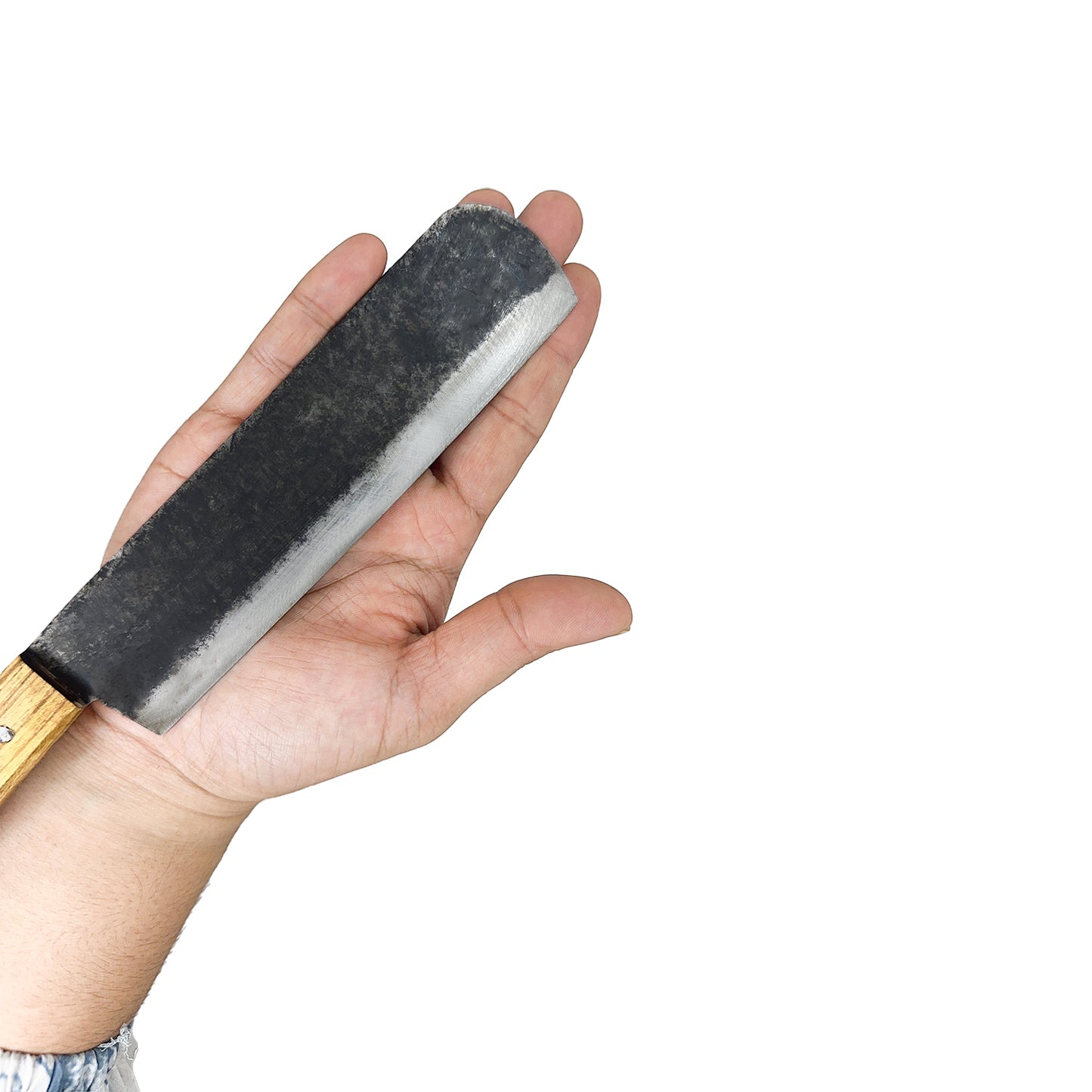 Handmade Forged Kitchen Knife | Multipurpose car Leaf Knife for Cutting Meat, Fish & Vegetables | Medium Size | Traditional Knife with Wooden Handle (Brown)