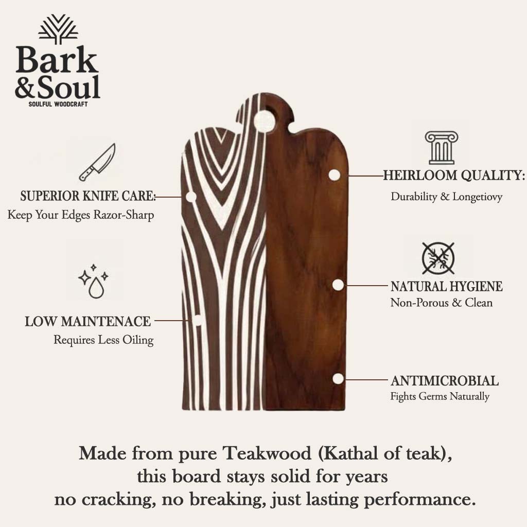Bark & Soul Teakwood Chopping Board