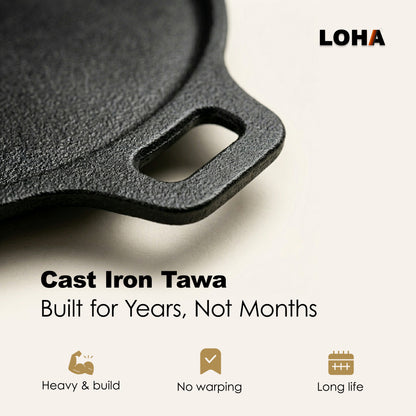 Loha Cast Iron Dosa Kallu | 10 Inch