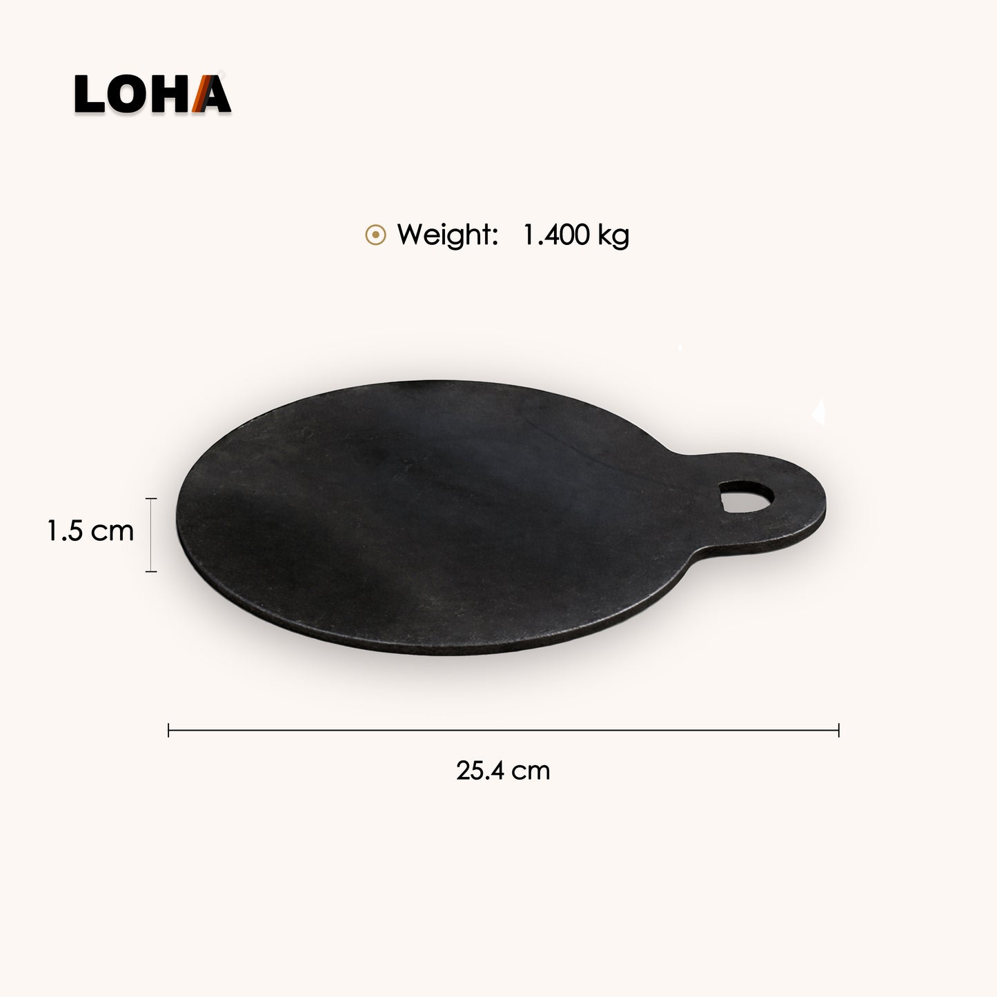 Loha Iron Dosa Tawa | 10 Inch