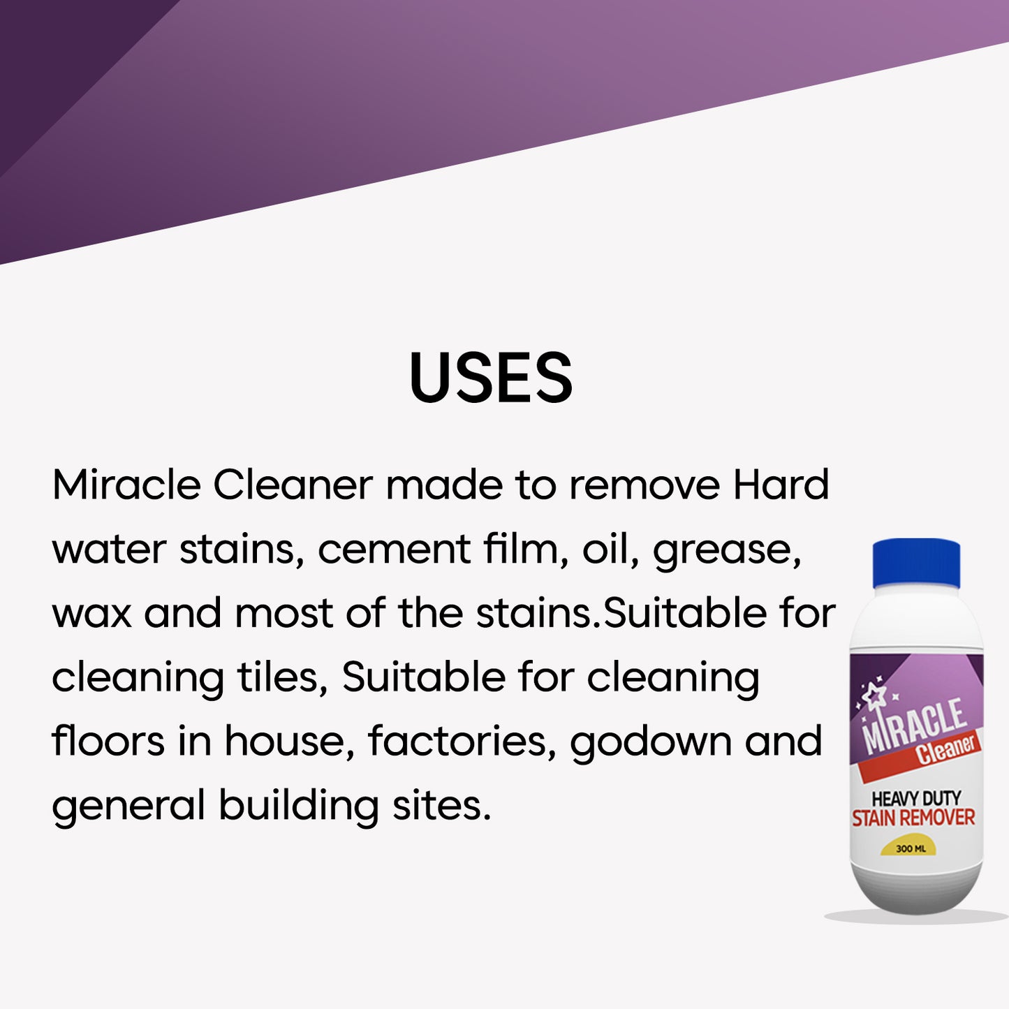Miracle Heavy Duty Stain Remover Tile Cleaner, 300 mL